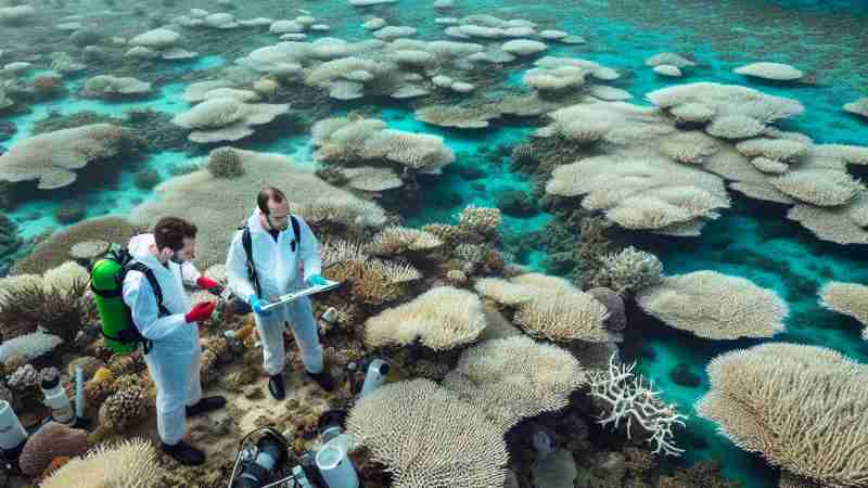 5th Mass Bleaching Event Threatens the Great Barrier Reef's Survival, Concept art for illustrative purpose - Monok